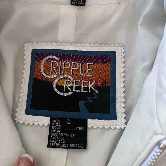 Cripple Creek White Leather Bling Jacket - Picture 6 of 8